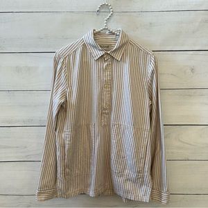 MADEWELL | Womens Button Front Long Sleeve Red Blue Stripped Size Small